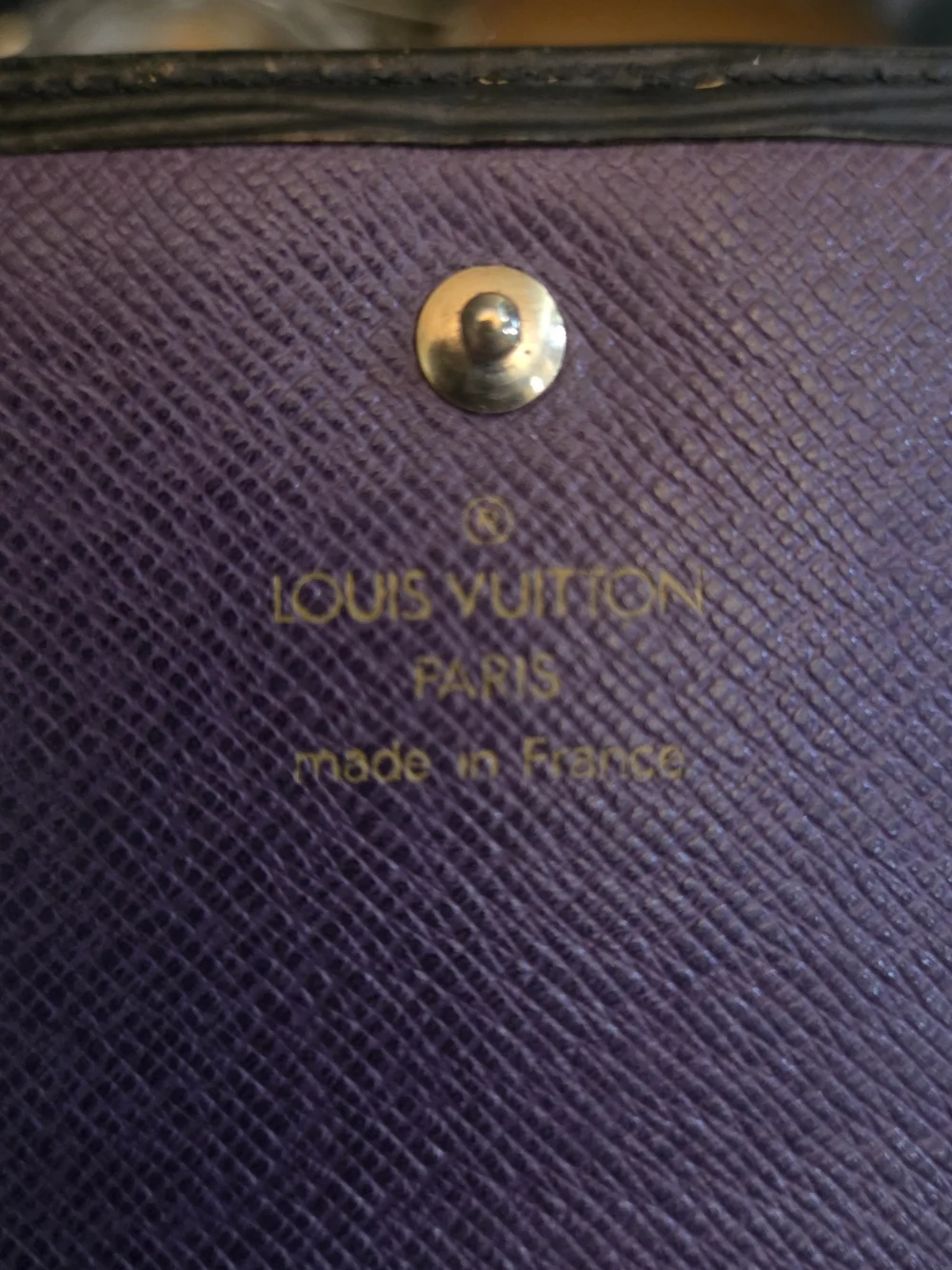 Louis Vuitton Vintage 97 Black Epi Leather Wallet Purple Interior